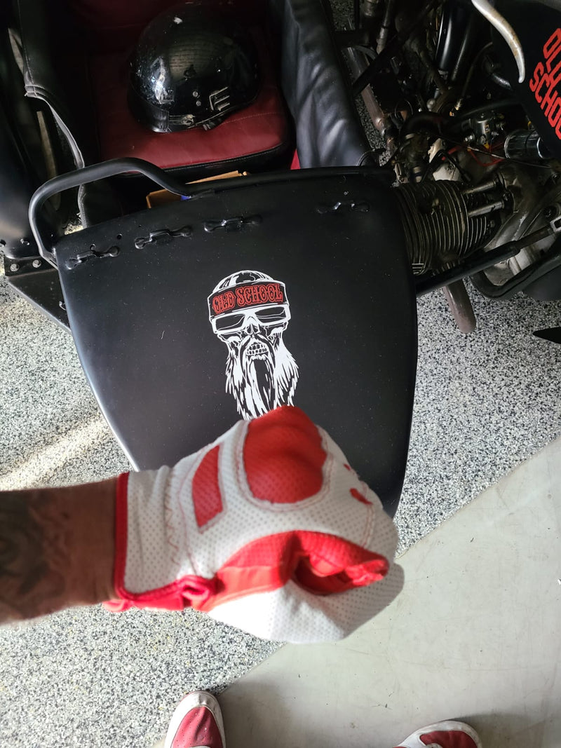 Old School Biker  Goat skin gloves knuckle protection 2.0