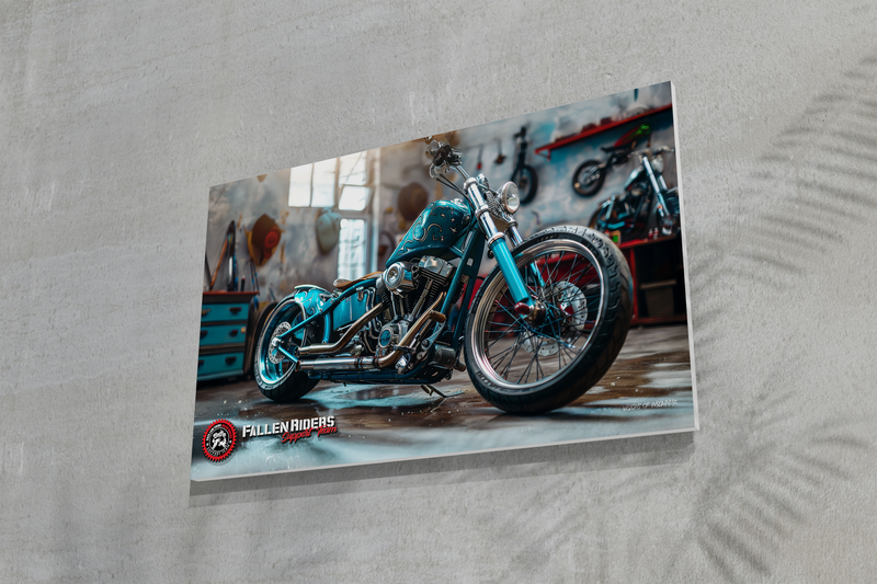 Fallen Riders Blue Chopper