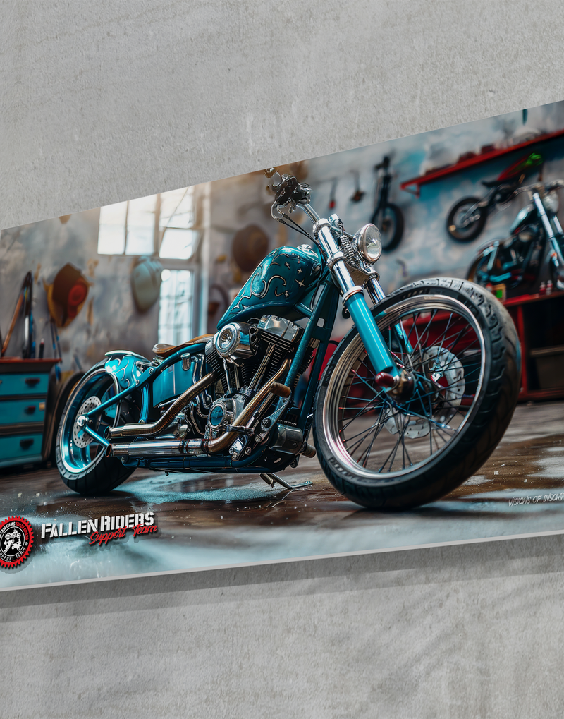 Fallen Riders Blue Chopper