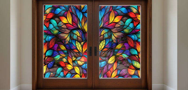 Stained Glass Door Panels  Red delights– Made to Your Exact Size