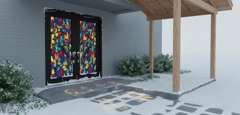 Stained Glass Door Panels  Red delights– Made to Your Exact Size