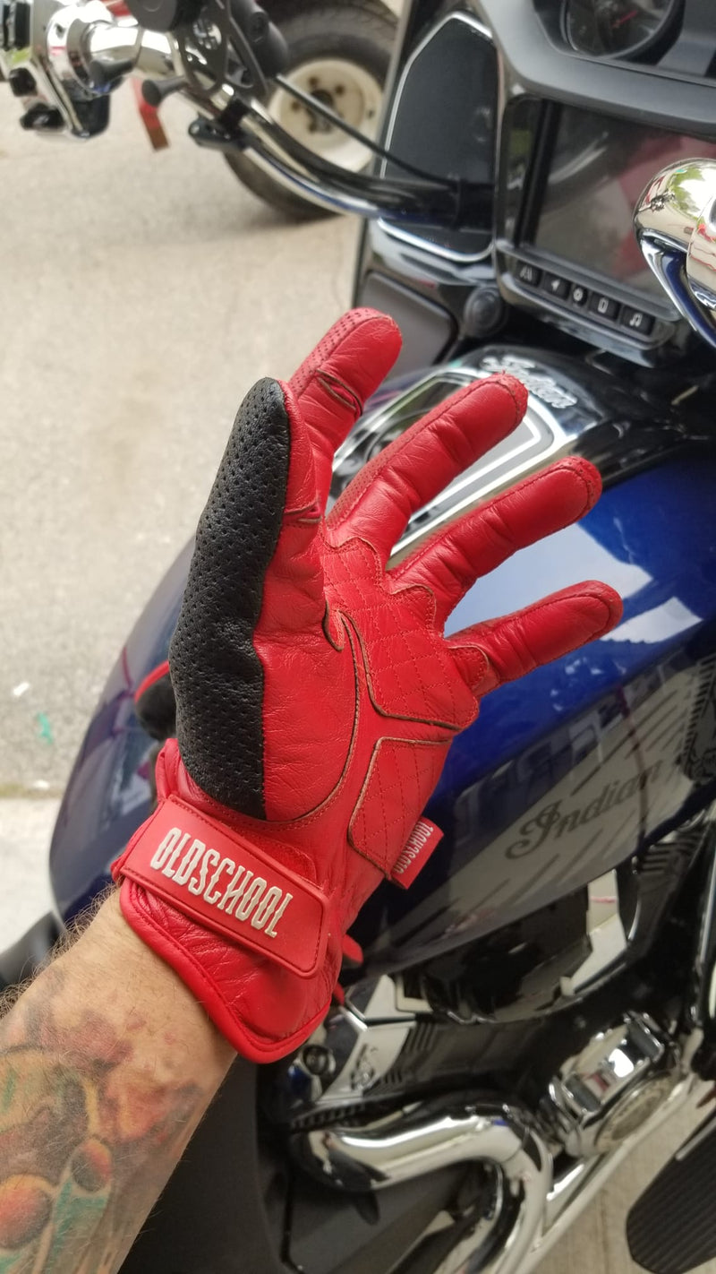 Old School Biker  Goat skin gloves knuckle protection 2.0