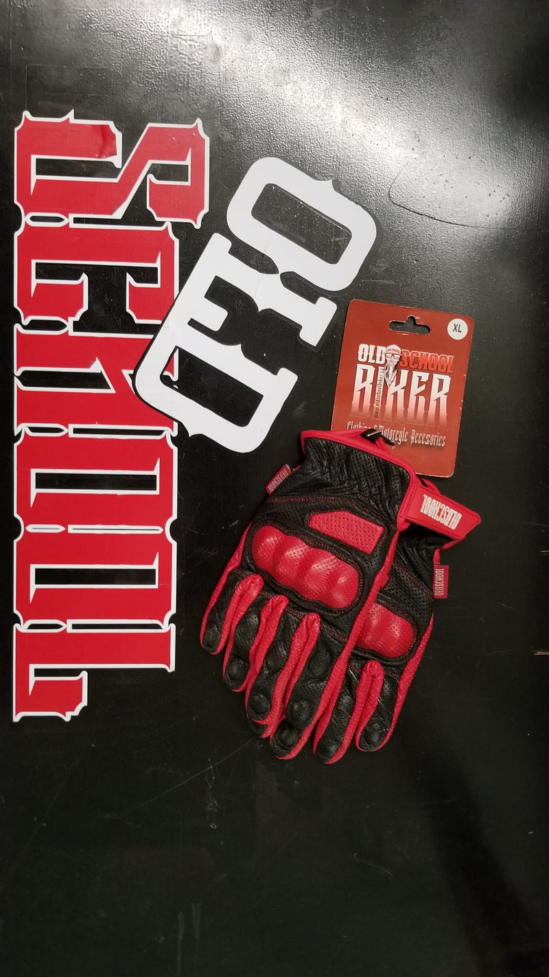 Old School Biker  Goat skin gloves knuckle protection 2.0