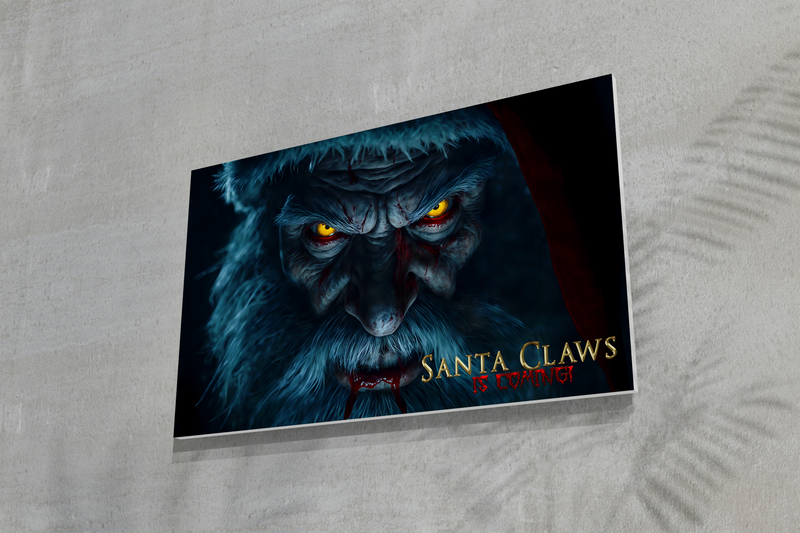 Santa Claws stretched Canvas