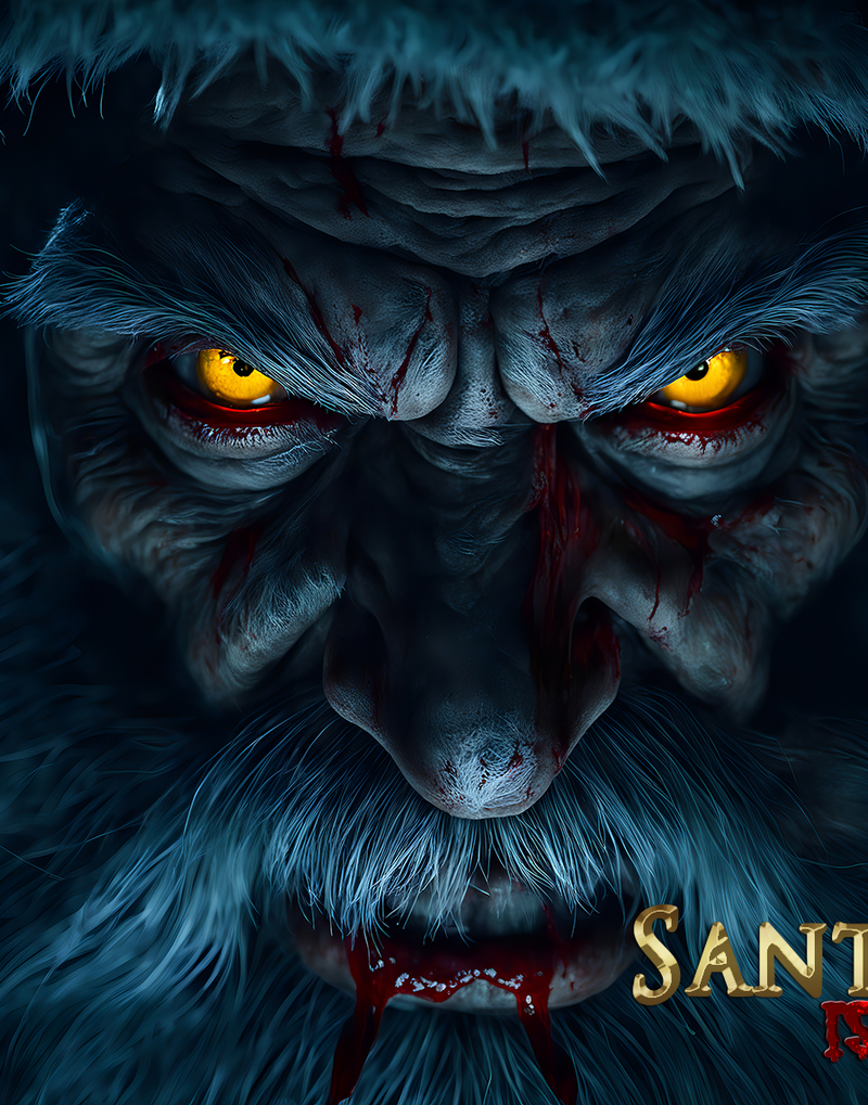 Santa Claws stretched Canvas