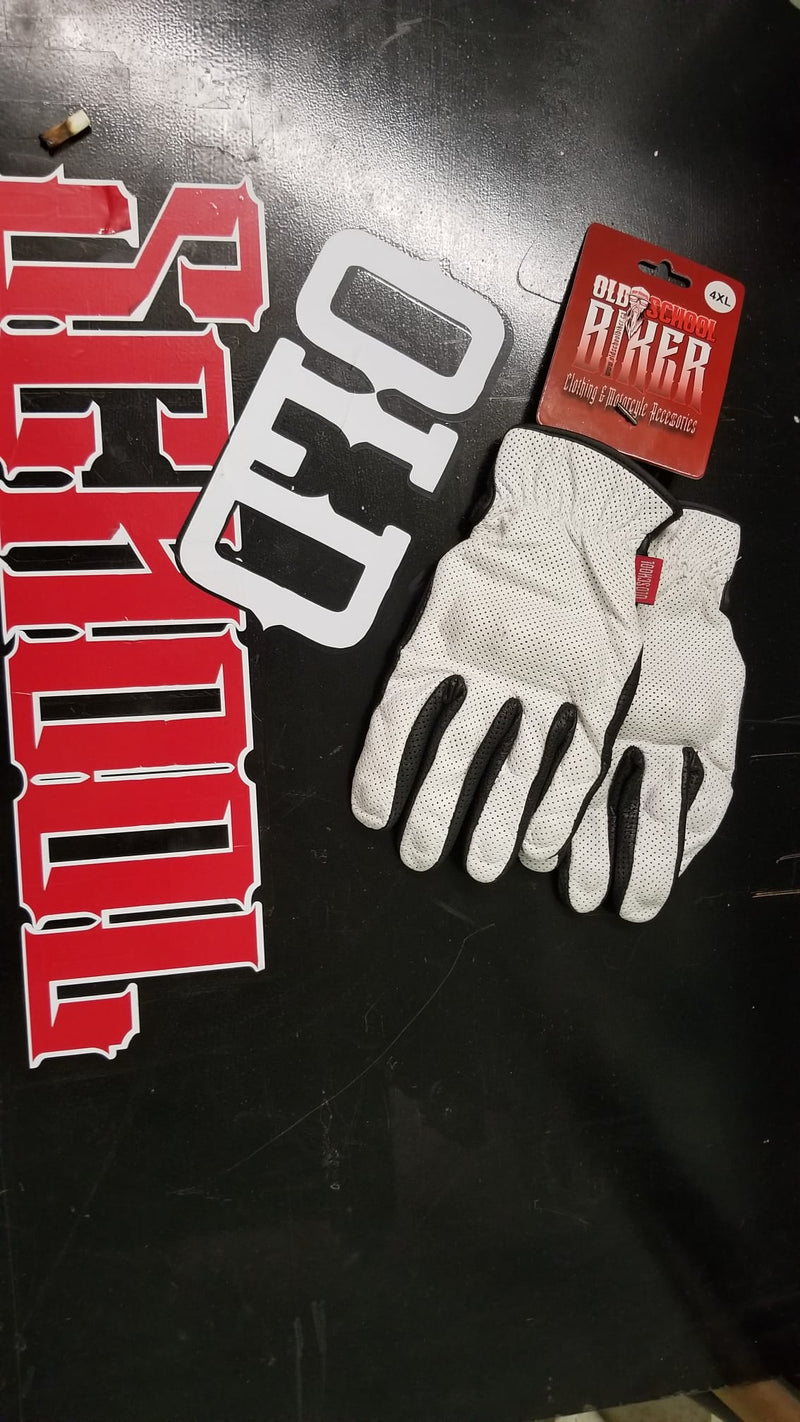 Old School Biker  Goat skin gloves knuckle protection 2.0